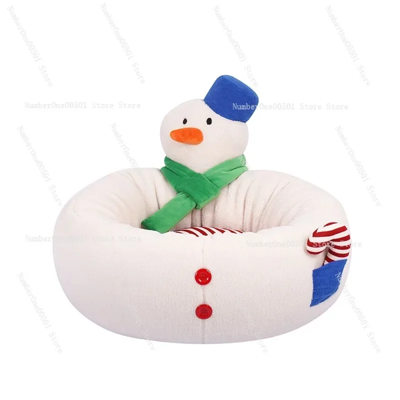

Рождественская кровать для кошек casa para gatos Snowman Hug Winter Warm Open Cat Nest Зимний теплый коврик для собачьего гнезда