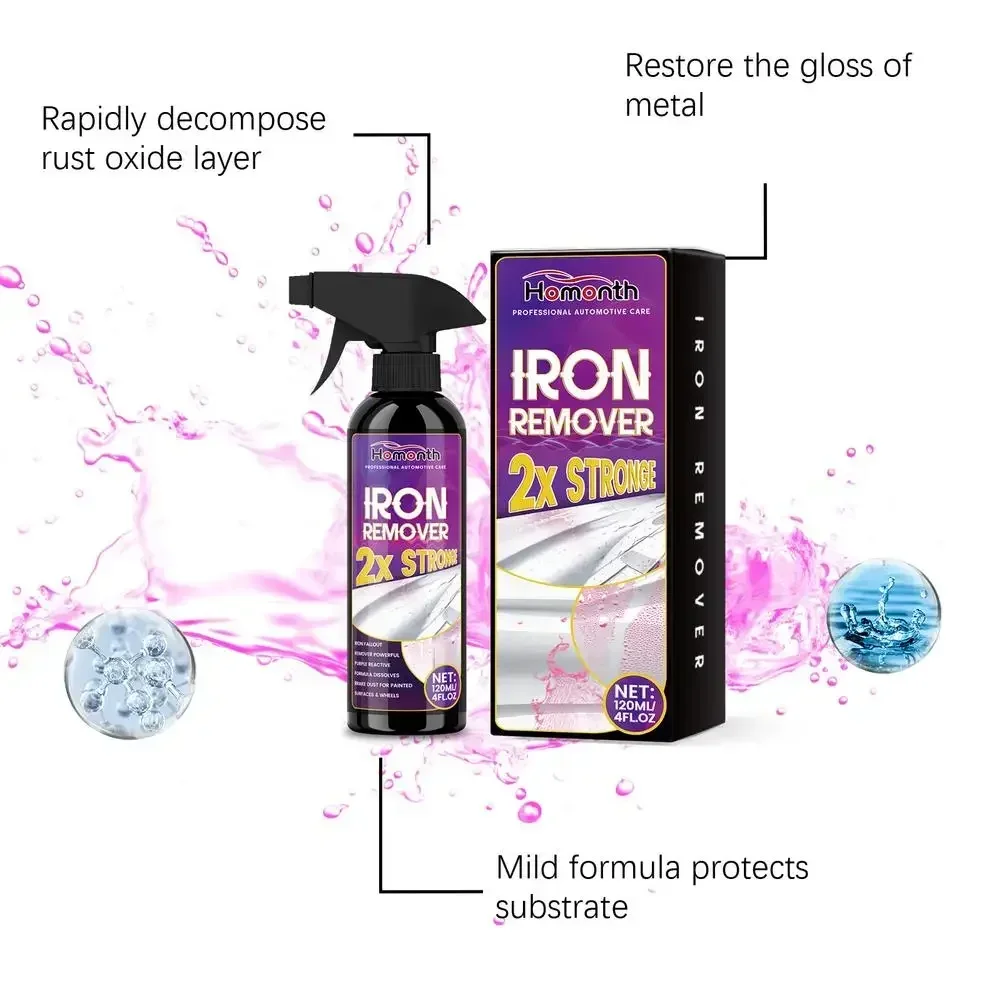 Car hub cleaner Iron powder removal Metal polishing Chrome care Rust prevention spray rust remover