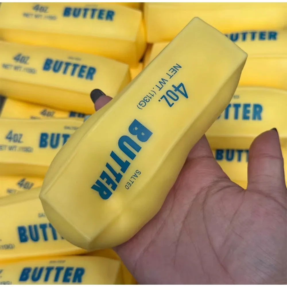 Butter Stick Squishy Stress Ball Fidget Toy Crunchy Squeeze Toy Round Blocks Filled ASMR Anti Stress Release Hand Relax Gift Toy