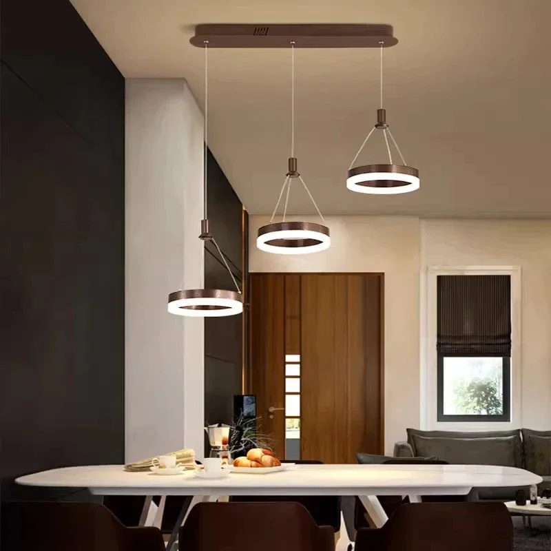 Light Luxury Gold Three Headed Restaurant Pendant Light Modern Living Room Home Decoration LED Pendant Light Indoor Lighting