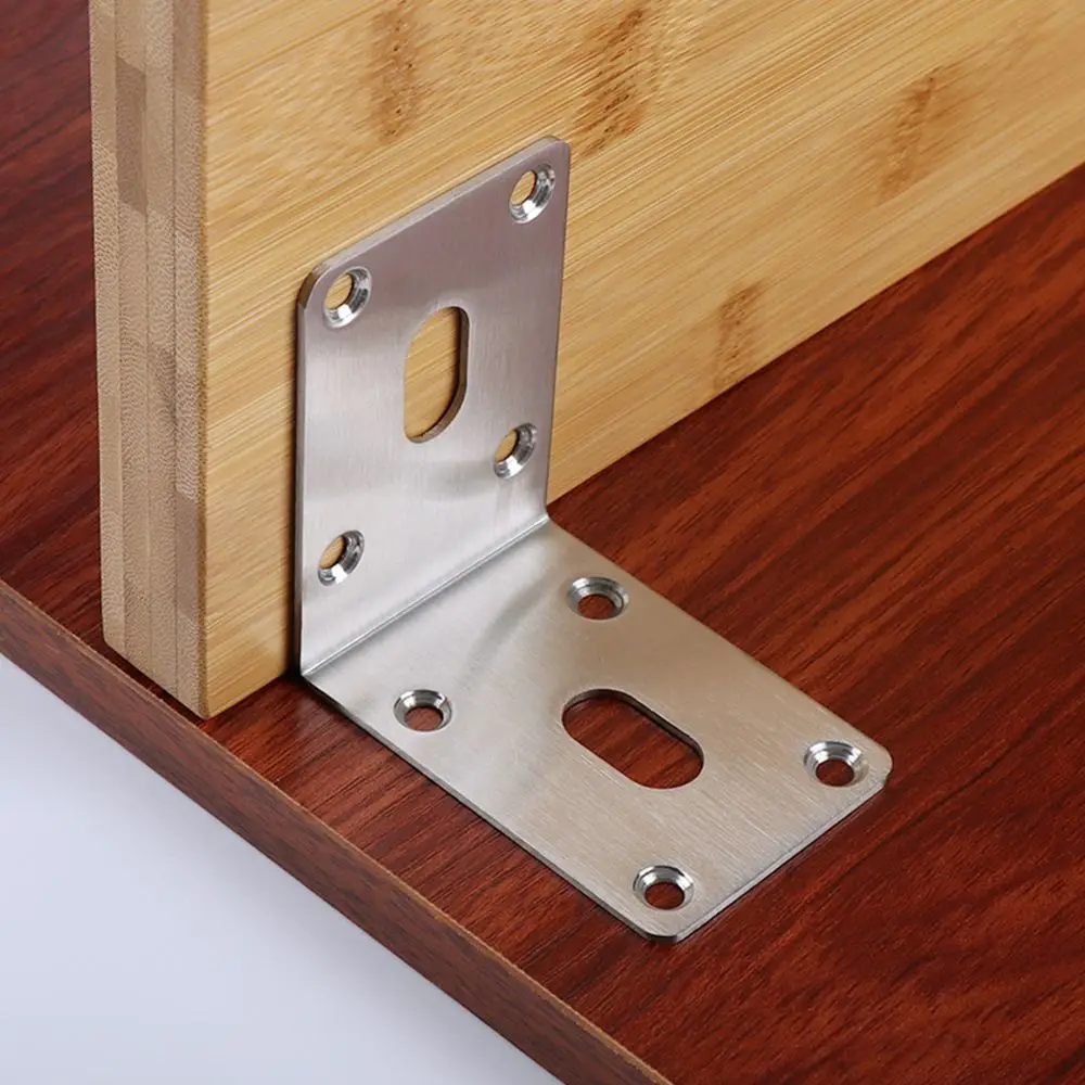 

2PCS Furniture Stainless steel Corner buckle Fasteners Protector Corner Guard Angle Corner Code Brackets Stand