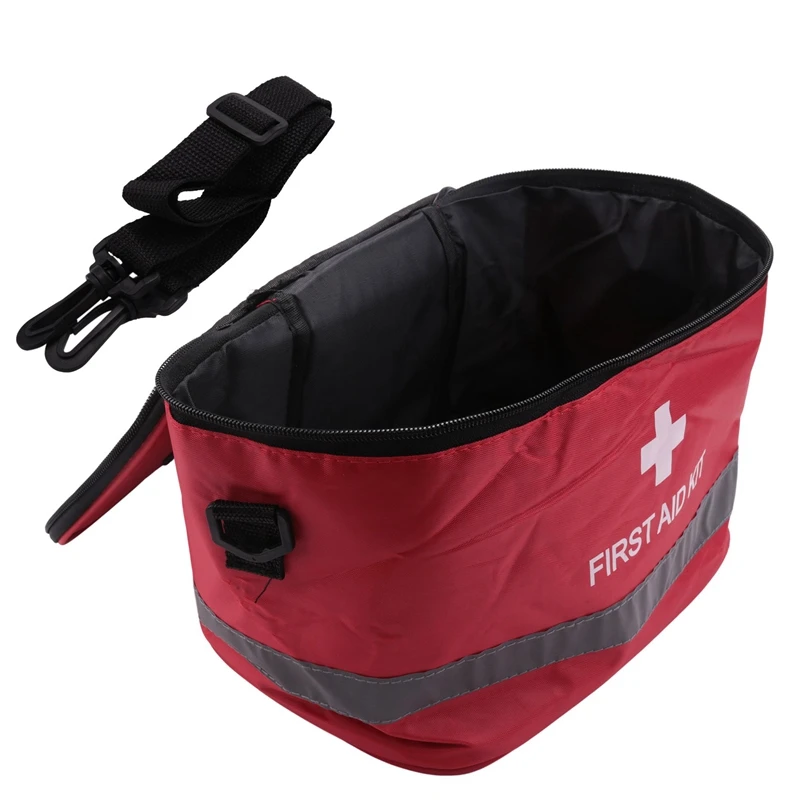 Outdoor First Aid Kit Sports Camping Bag Home Emergency Survival Package Red Nylon Striking Cross Symbol Crossbody Bag