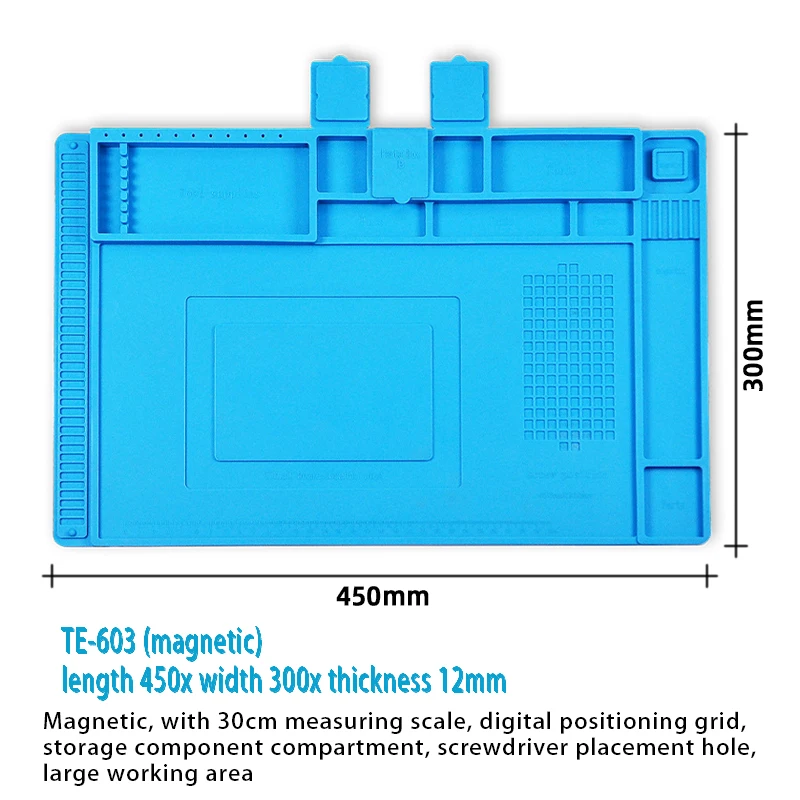 Repair insulated mat for mobile phones and computers, multifunctional silicone pad, soldering tool workbench mat