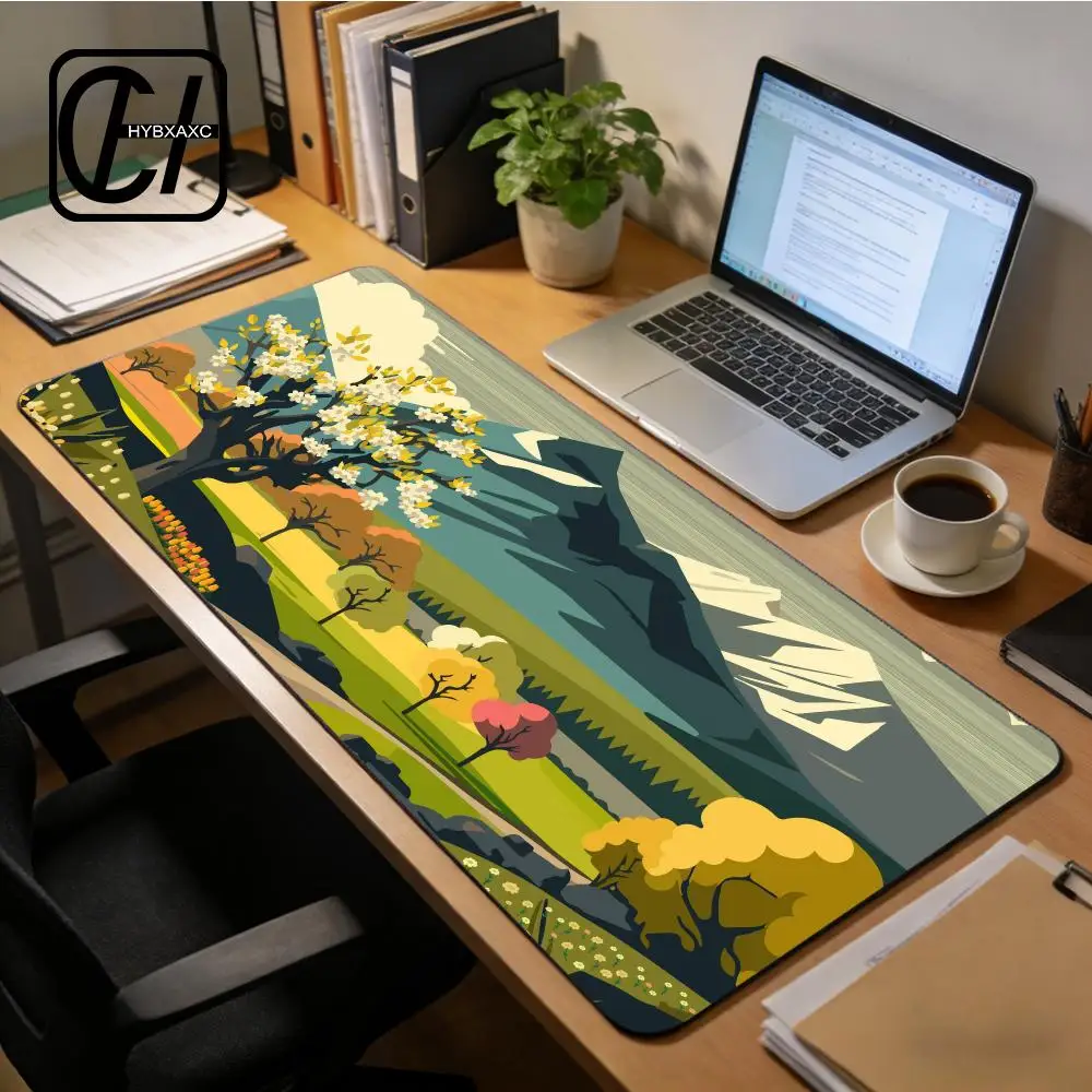 Spring Nature Landscape Mouse Pad Large Keyboard Mouse Desk Pad Non-Slip Rubber Gaming Mouse Pad Laptop Mouse Carpet XAXC