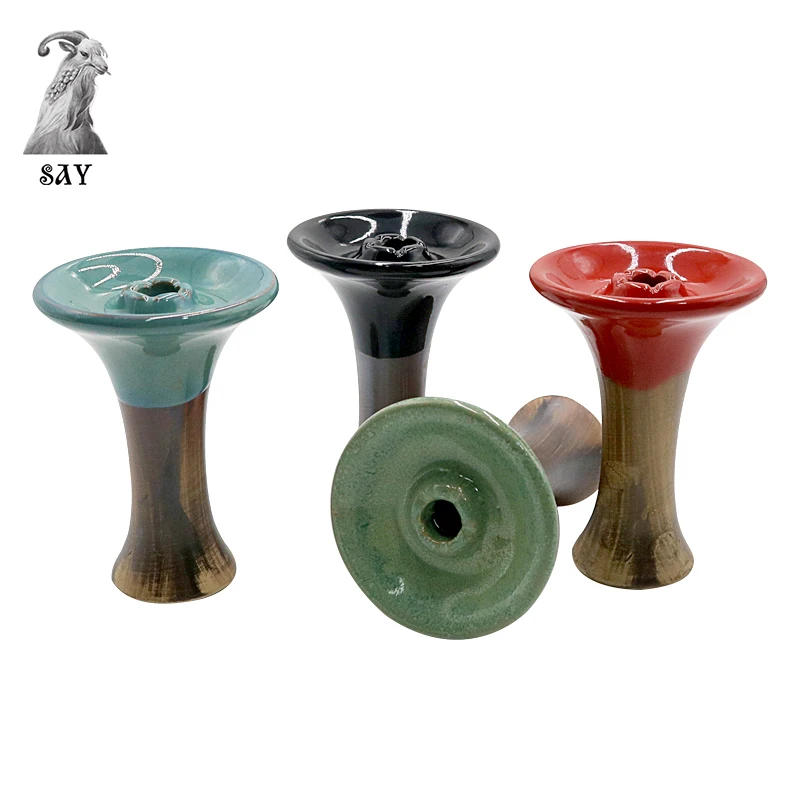 SY Ceramic Single Hole Hookah Shisha Bowl Glaze Chicha Head Water Pipe Charcoal Holder Shesha Cachimbas Narguile Accessories