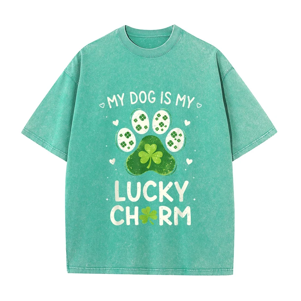 Dog Paw St Patricks Day Pet Irish Lover Men Man's Kids T-Shirt ملابس Camiseta Masculina Big Size Cotton Top Puppy Fan Owner