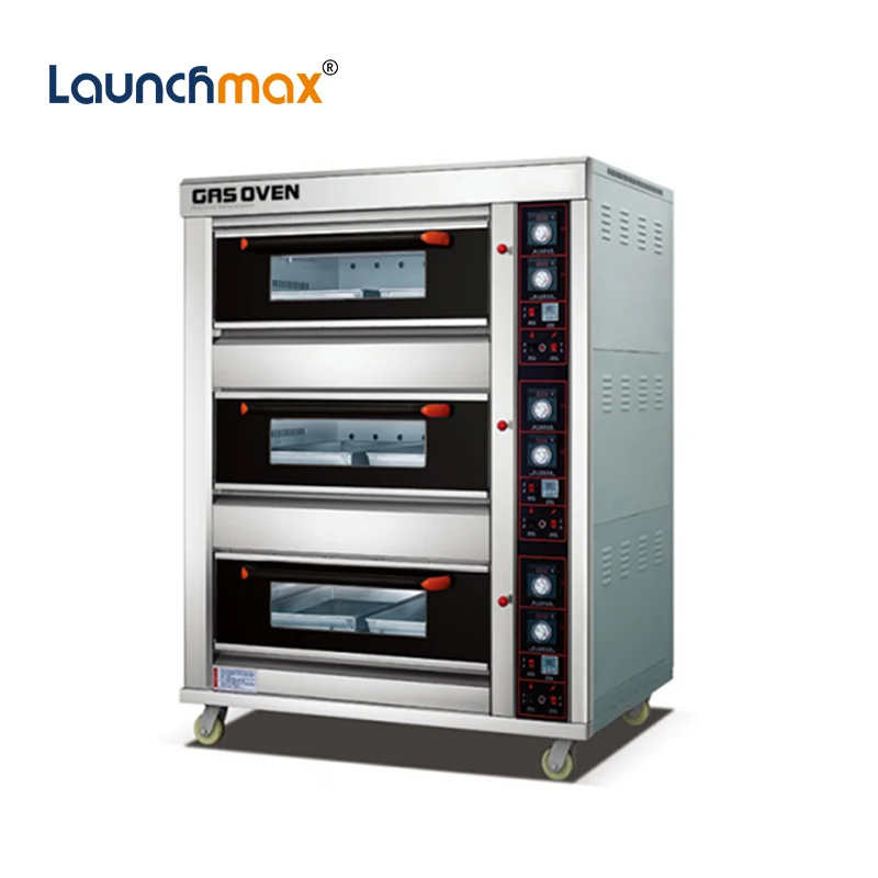 Gold Seller Commercial Bread Oven Large Capacity Three Deck Six Trays Three Layer Six Plates for Bread Cake Pizza for Hotels