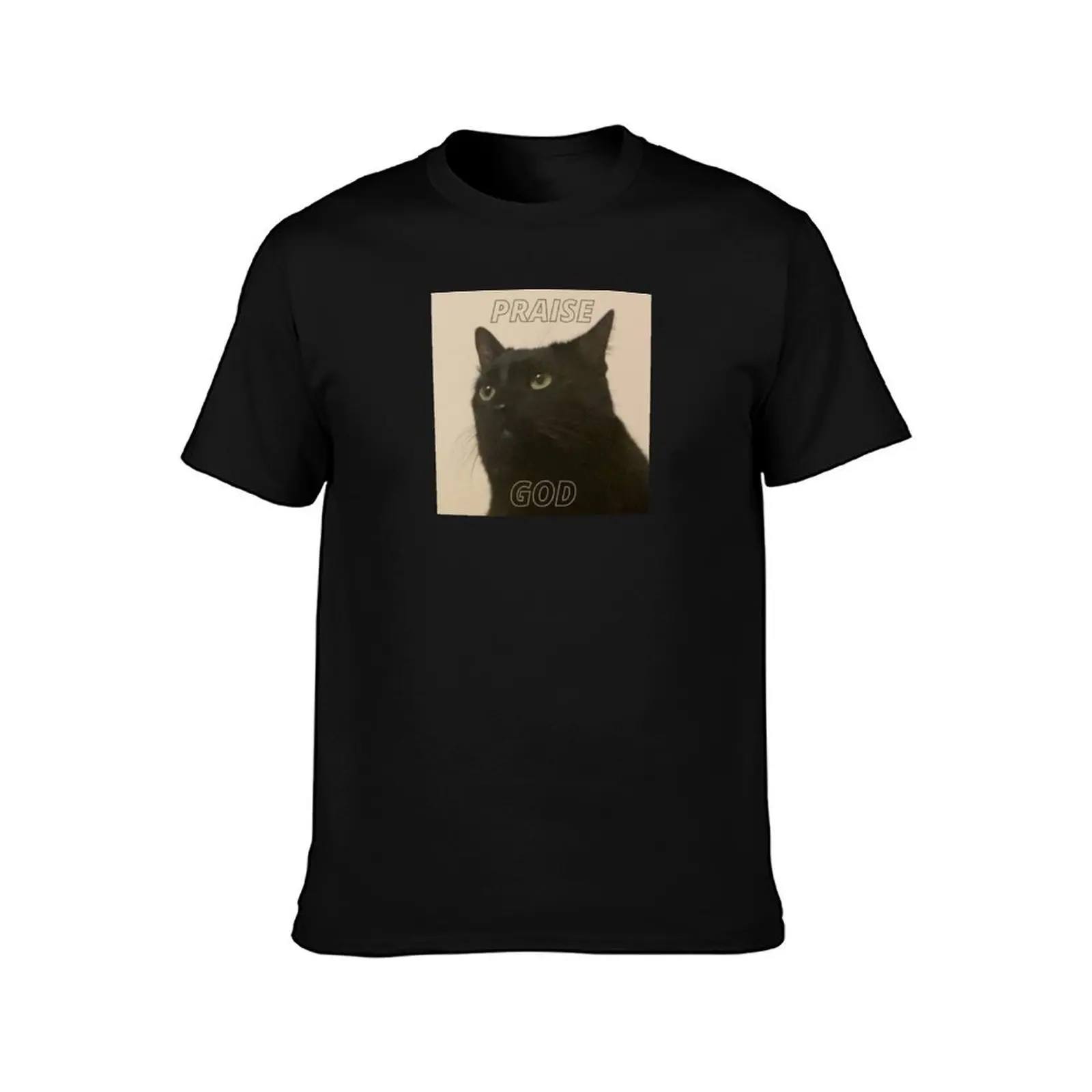 Praise God Egypt The Black Cat T-Shirt Casual Minimalist Short Sleeve Top T-Shirt