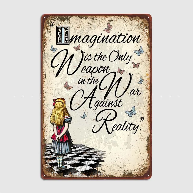 Alice Imagination Gaming Room Decoration Vintage Metal Tin Signs for Coffee Bar Garage Game Room Wall Art Decoration Retro Decor