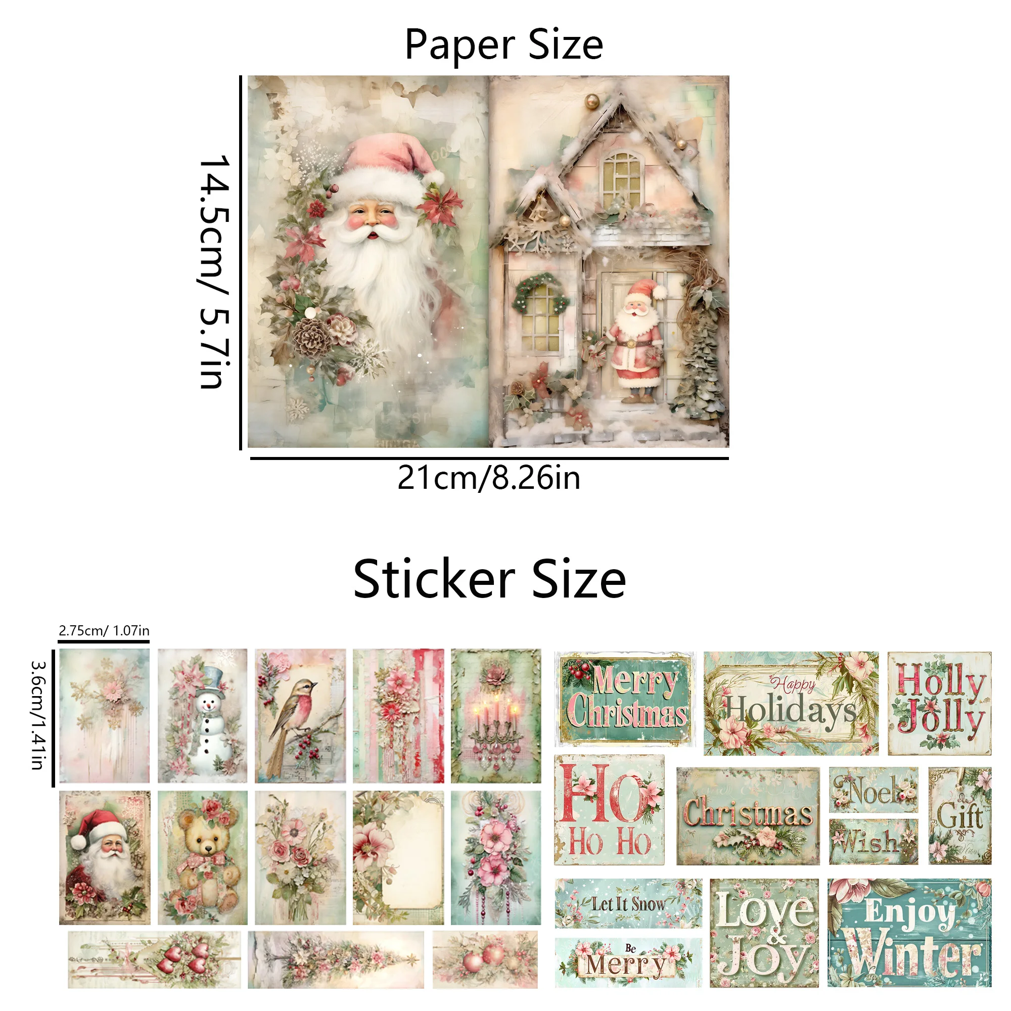 Vintage Deer Christmas Paper 2