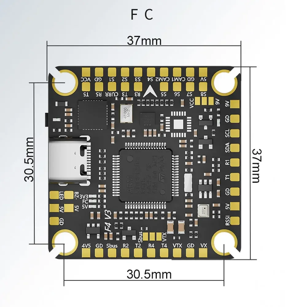 Aocoda-RC F455S V3 55A Pilha F405 V3 Controle de Voo 55A ESC Para FPV Racing Peças DIY