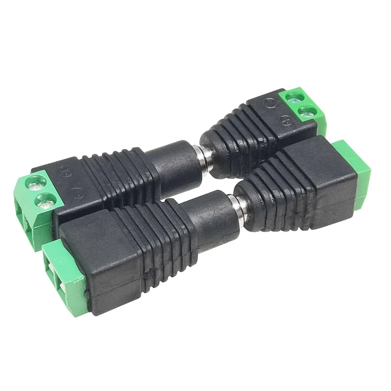 5PCS Cameras 2.1mm x 5.5mm Female Male DC Power Plug 5.5*2.5mm Plug Jack Adalug Jack Adapter Connector Male Plug Socket green