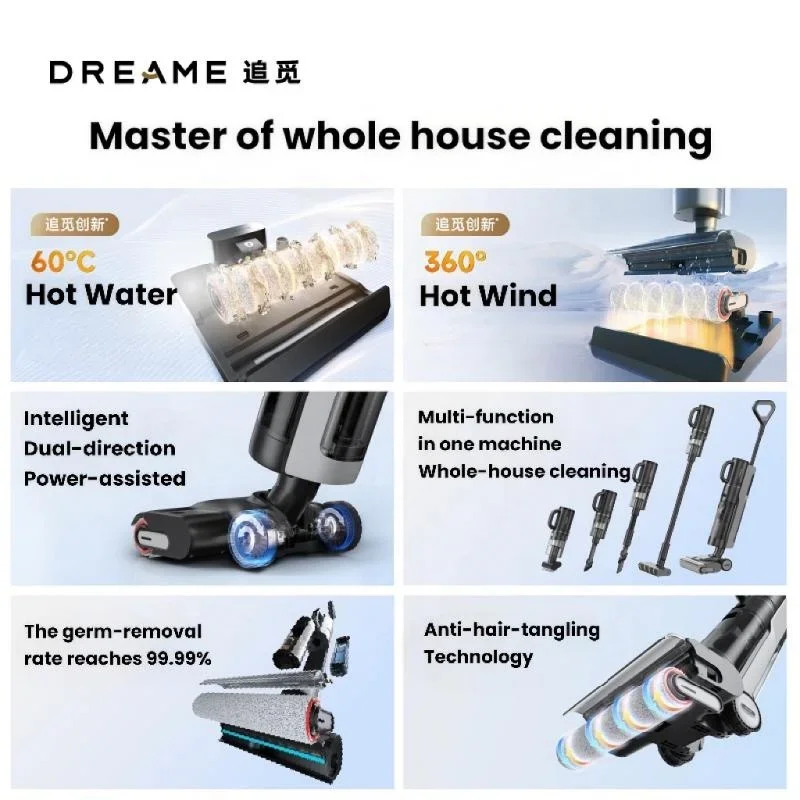 H30 Mix Wet Dry Wirdless Self-clean washing sweeping mopping vacuuming All in One Vacuum Cleaner for Home Bed Sofa Car