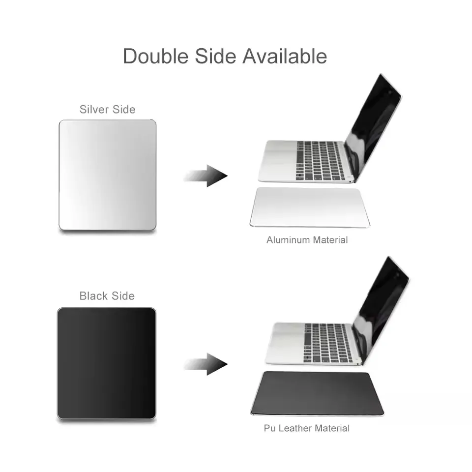 Aluminum Metal Mouse Pad Mat Hard Smooth Matte Thin Non-Slip Waterproof Fast and Accurate Control Mousepad for Office Home view 3