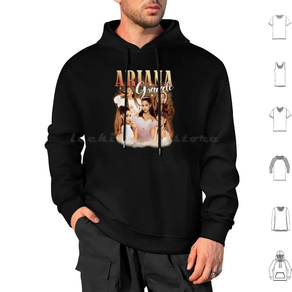 Vintage Pop Music R&b-The Best Singer 2024 Hoodie cotton Long Sleeve Music Grandes Album Positions 90s Pop Pop Arianas