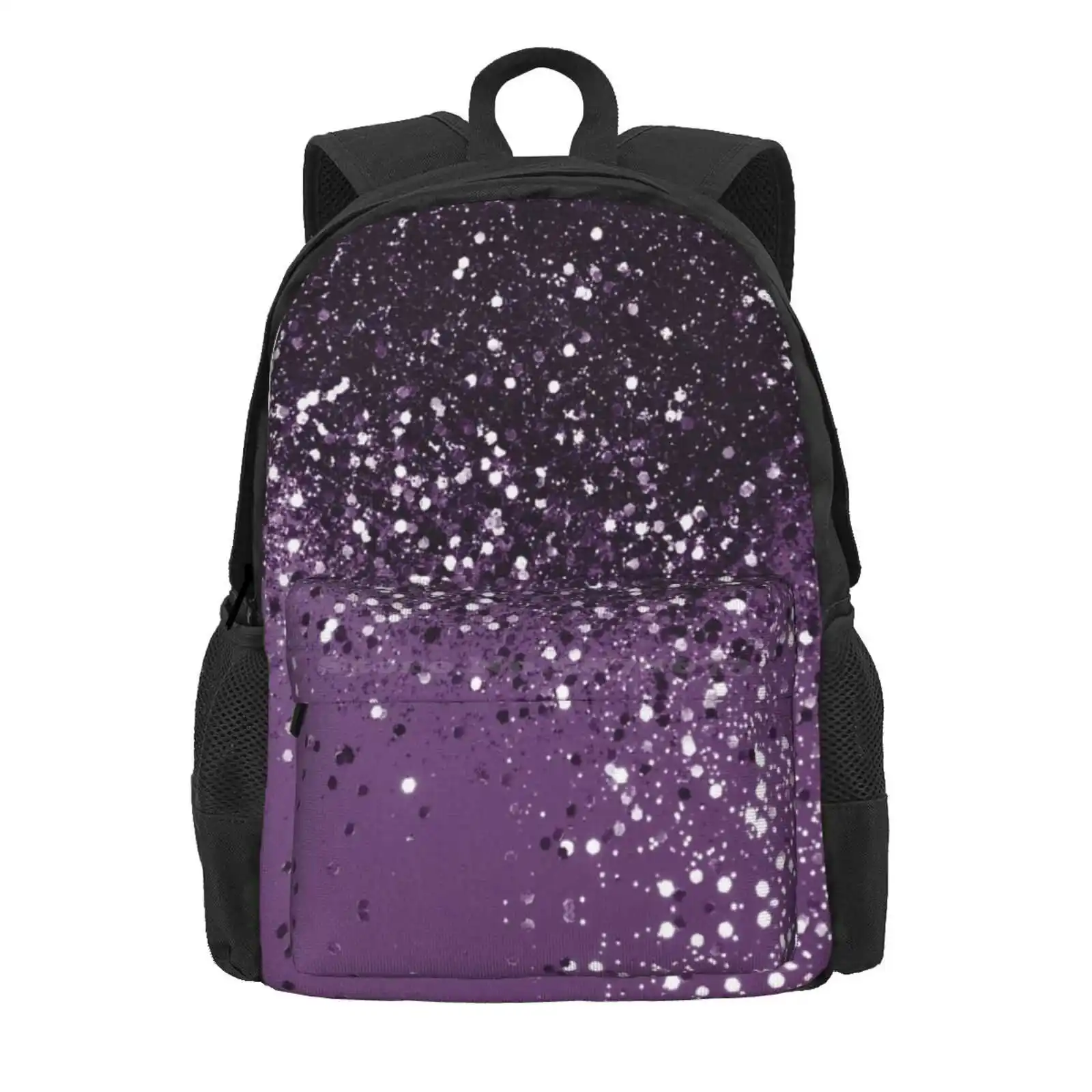 Purple Glam Dream #1 (Photo Of Glitter Only - Not Reflective) Hot Sale Schoolbag Backpack Fashion Bags Color Abstract Pattern