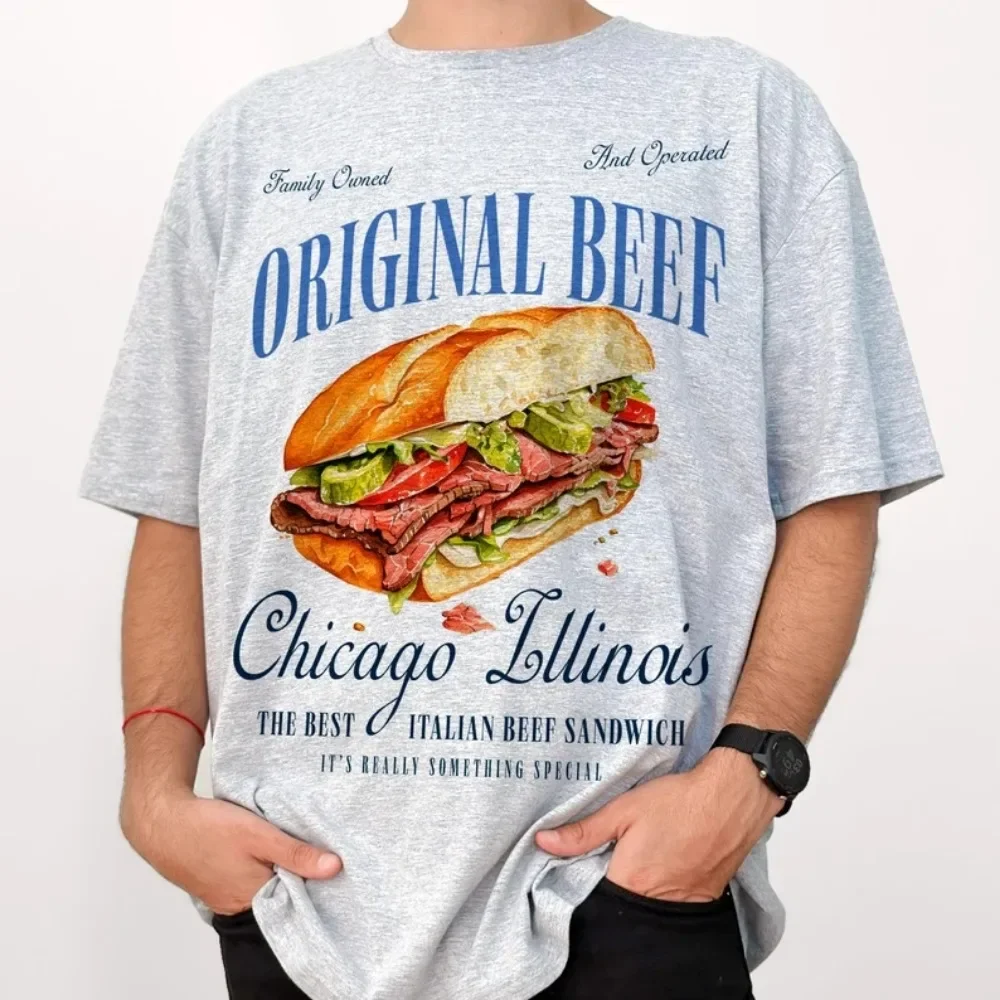 The Bear TV Show Shirt Jeremey Allen White Retro Graphic T-Shirt Vintage asli sapi dari Chicagoland Restaurant Sandwich Tee