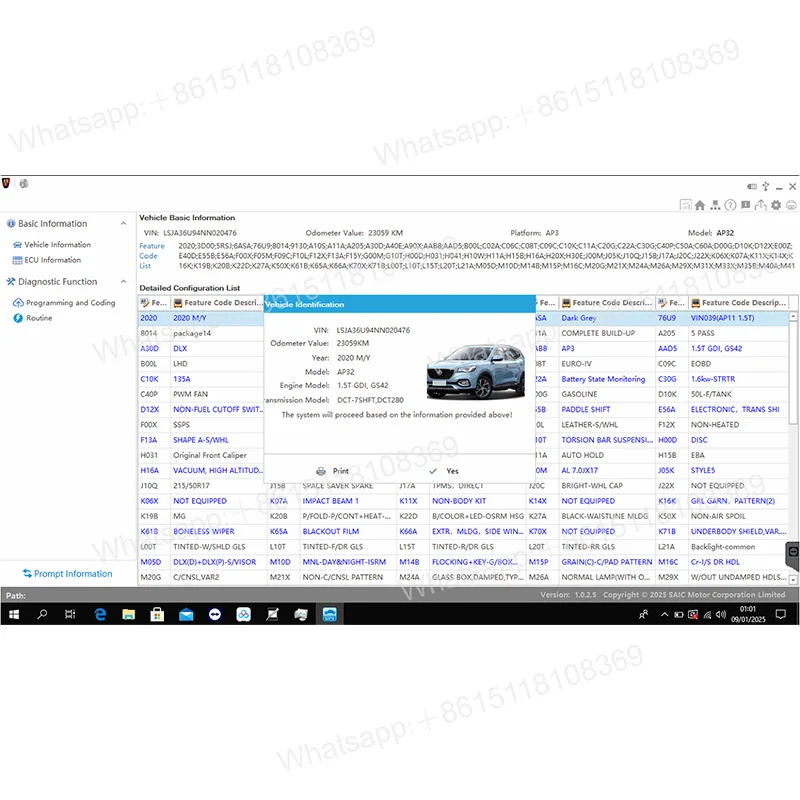 MG online programming and online diagnostic account one-year usage permission
