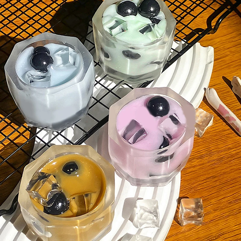 **1Pc Handmade Pearl Milk Tea Cup  Slow Rising Stress Relieving Toy Soft Kawaii Squishies Decompression Toys Gift