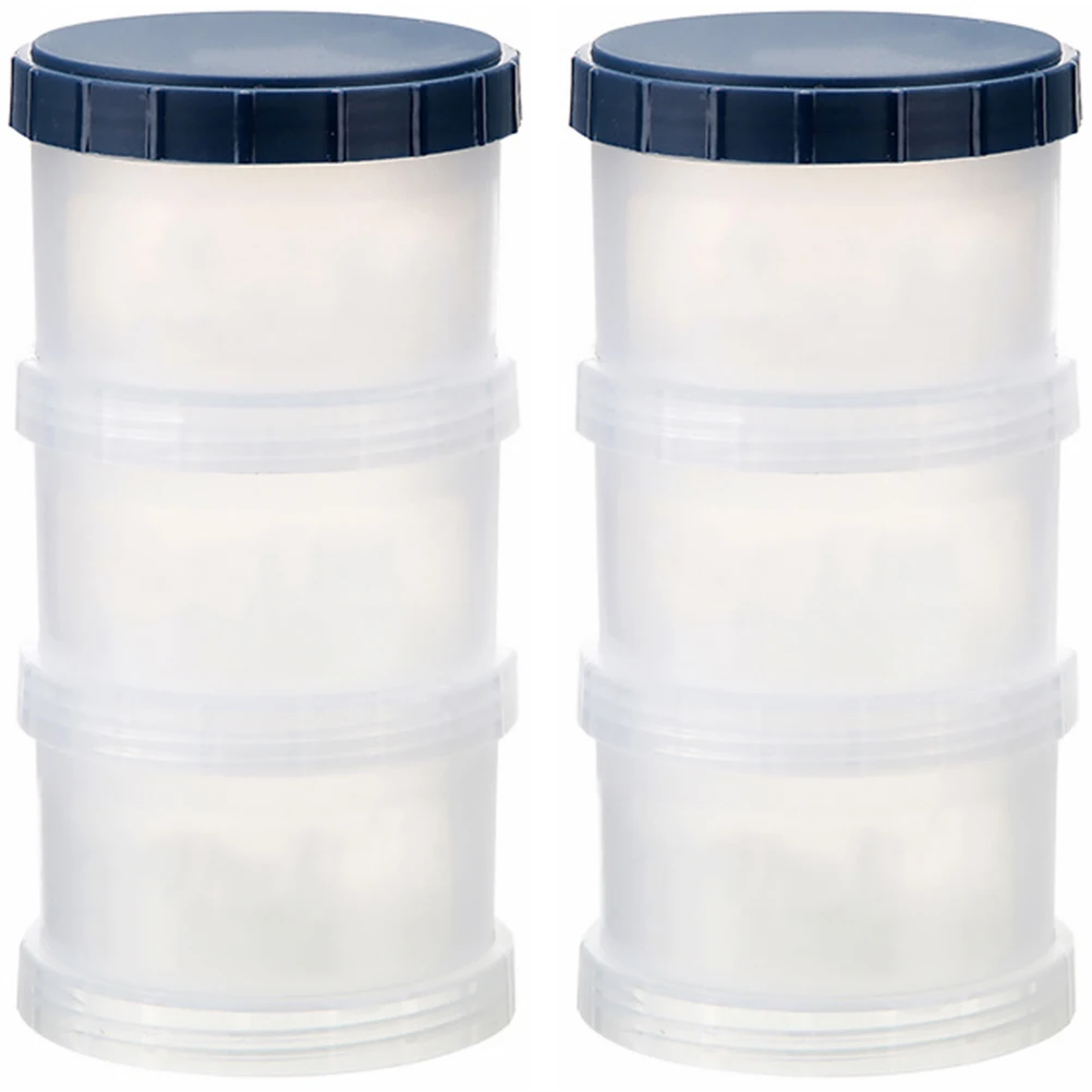 

Milk Powder Box 3 Layers Case Cartoon White Infant Food Baby Formula Container Large Capacity Air Tightness