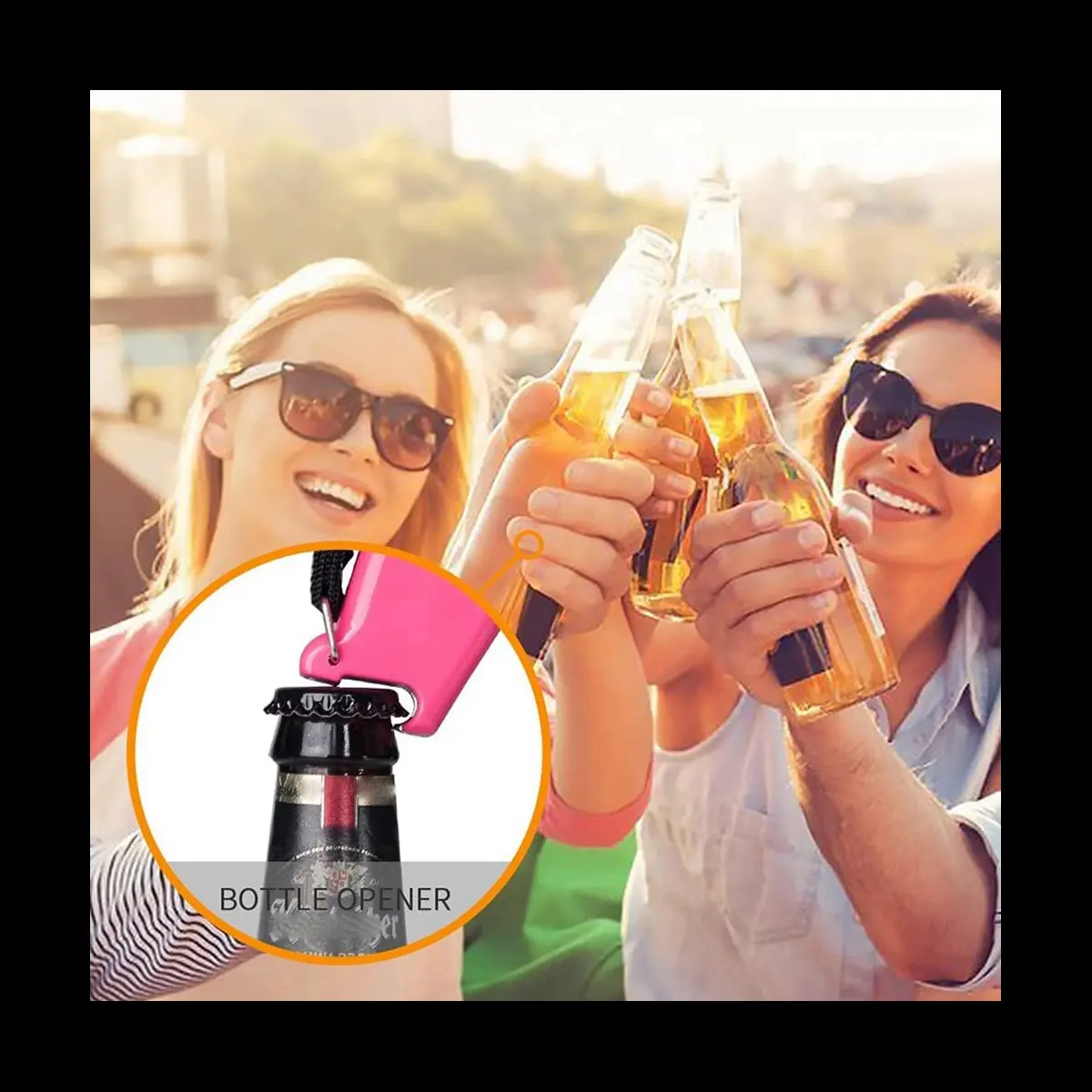 

CCDDBG 2X 25 Watt Compact Megaphone Speaker PA Bullhorn - with Built-in Siren, Voice Recorder, Bottle Opener,Pink