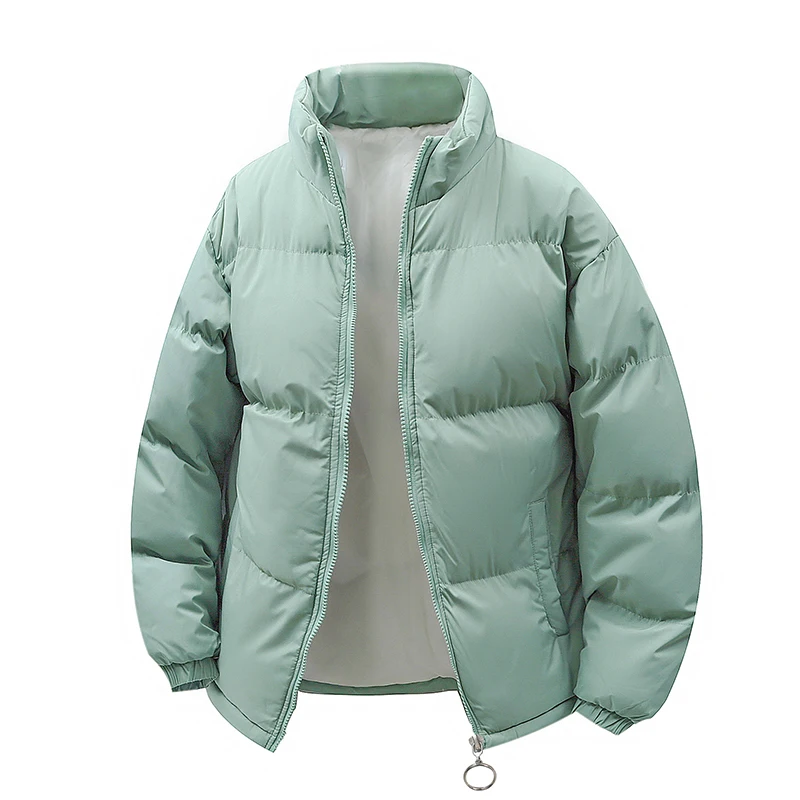 Nova cor sólida com capuz gola masculina windbreak algodão acolchoado jaqueta quente grosso parka inverno casual outwear parkas