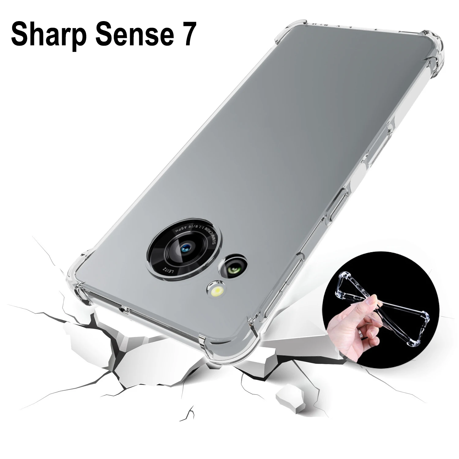 Para Sharp Aquos Sense 7 funda con cojín de aire a prueba de golpes transparente Airbag parachoques de silicona TPU contraportada funda de teléfono suave para Sharp Sense7