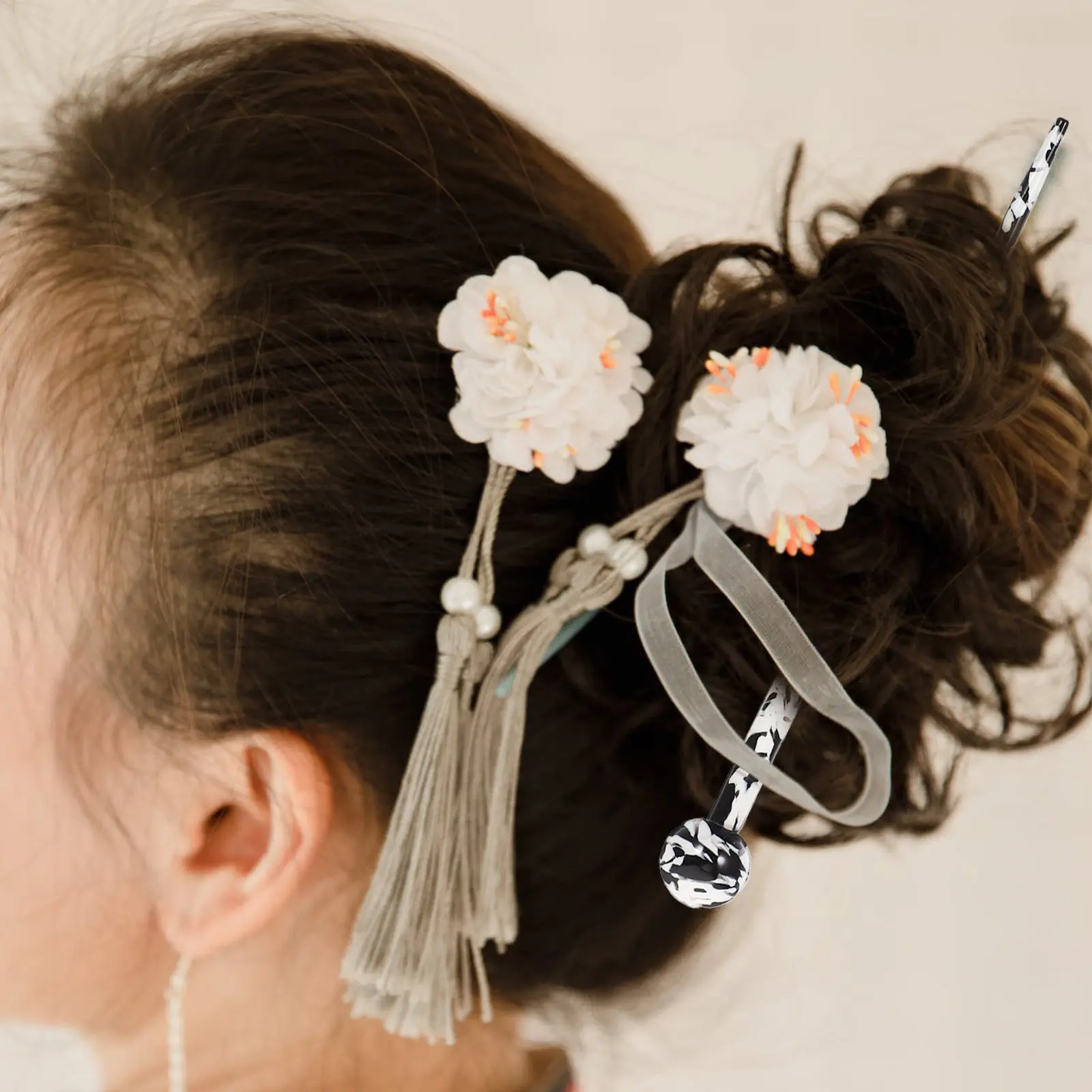 

Pearl Hair Stick for Women Elegant Chinese Traditional Bun Hairpin Hair Tool for Updo Braiding Accessories