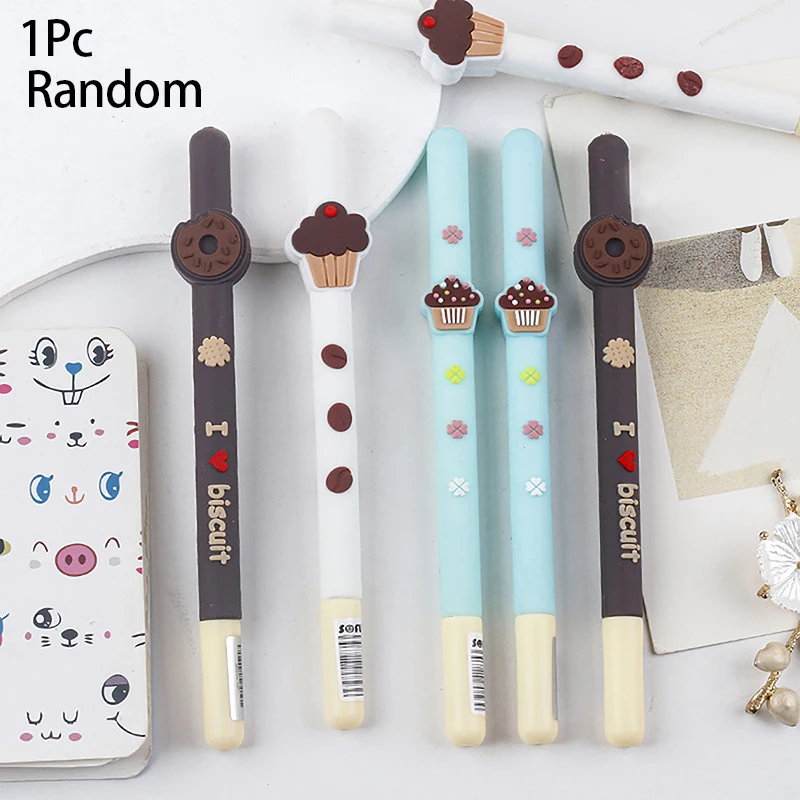 Cute Chocolate Biscuit Gel Pen Kawaii Novelty Creative Choclate Sweet Cake Lovely Funny Donuts Ballpoint Pen School Stationery