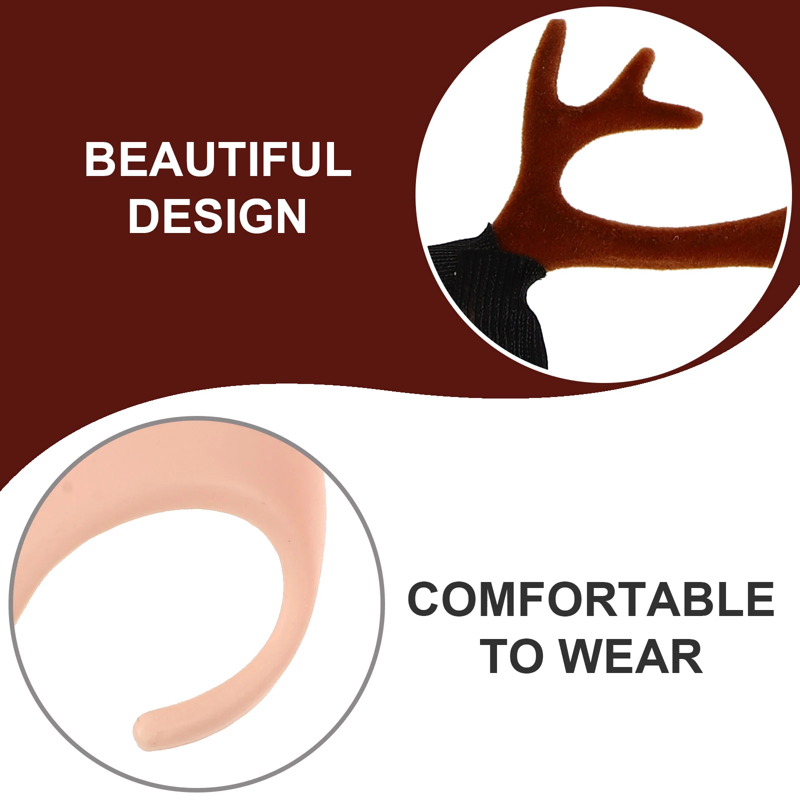 

Antler Headband 2PCS Ears Hair Hoop Festival Christmas Cosplay Accessories Photo Props Halloween Gifts