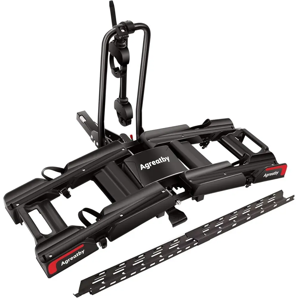 Double Heavy-Duty E-Bike Carrier with XXL Straps, Lockable, Hitch-Mount, No Installation
