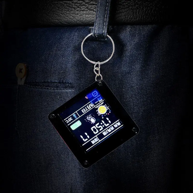 ESP32-C3 Witout Battery Desktop Ornament with 1.44-inch LCD Display, Portable Pendant, LVGL Astronaut UI, ST7735 Driver