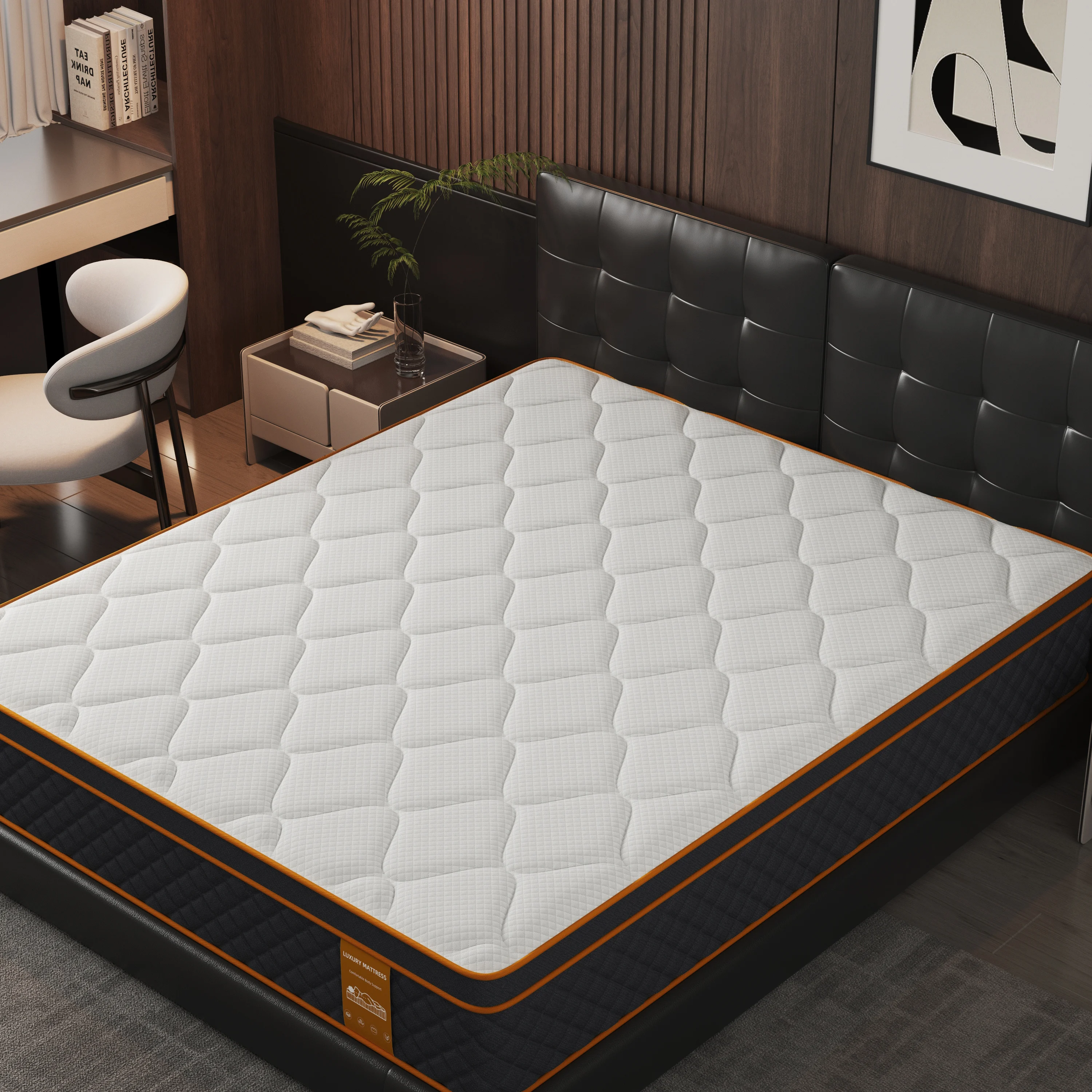 SKSBTF 160/180 x 200 cm Taschenfederkernmatratze, 25 cm dicke Memory-Schaum-Matratzen, ruhiges Schlafen, Zoned Support, Paar-Doppelbettmatte