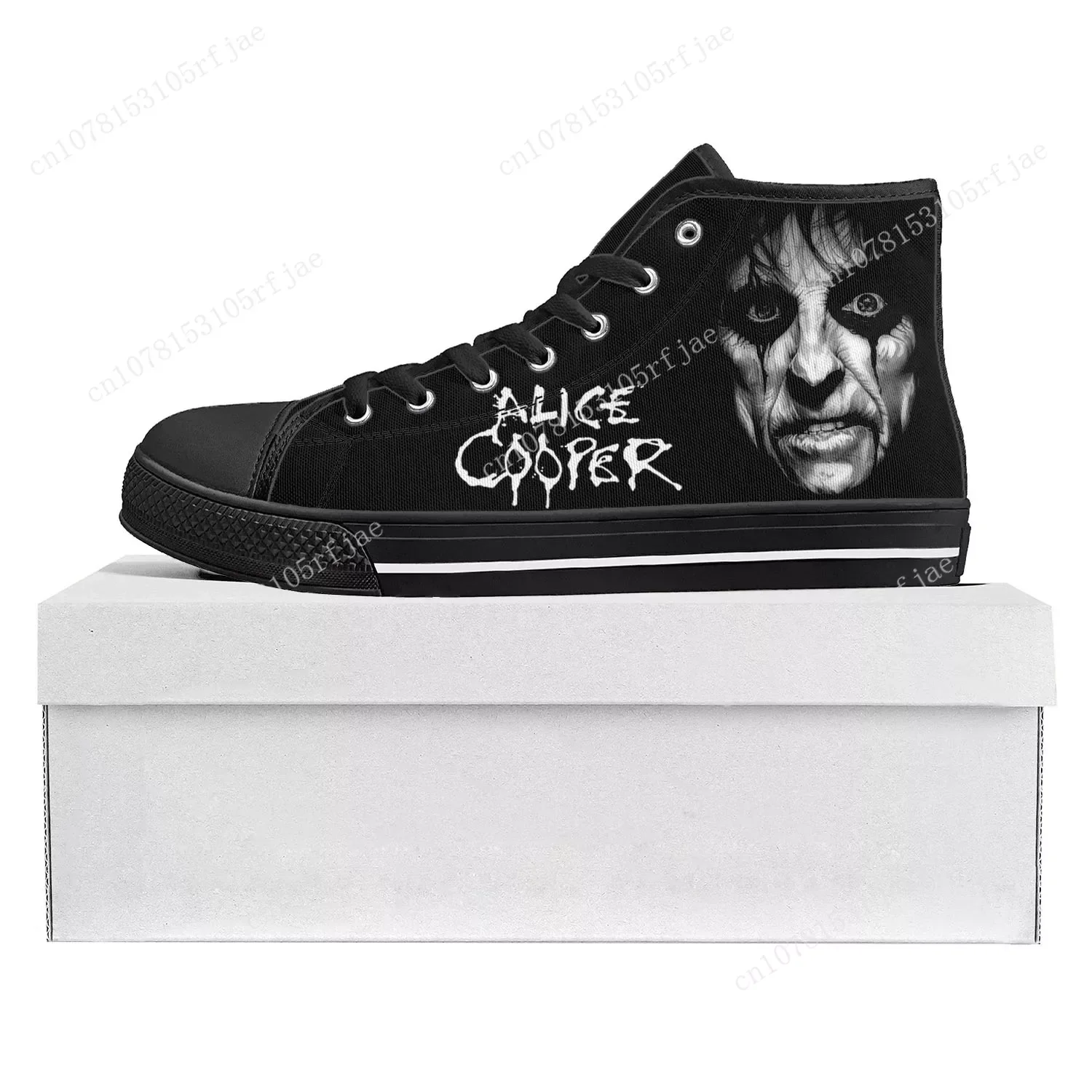 Alice Cooper penyanyi Rock Sneakers kualitas tinggi atasan tinggi Sneakers kanvas remaja pria wanita Sneakers sepatu pasangan kasual sepatu kustom