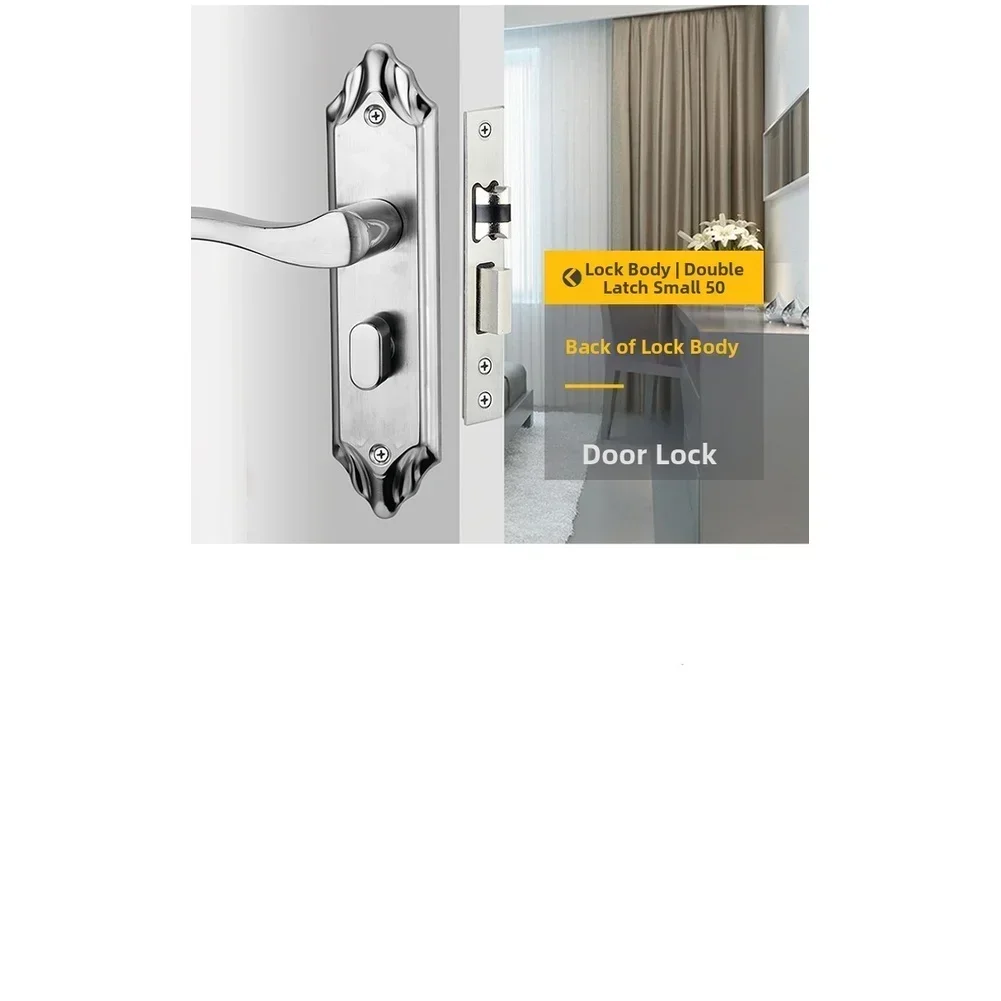 

Single Tongue Door Lock Constructed from 304 Stainless Steel for Bathroom or Indoor Doors Featuring Noise Reducing Operation
