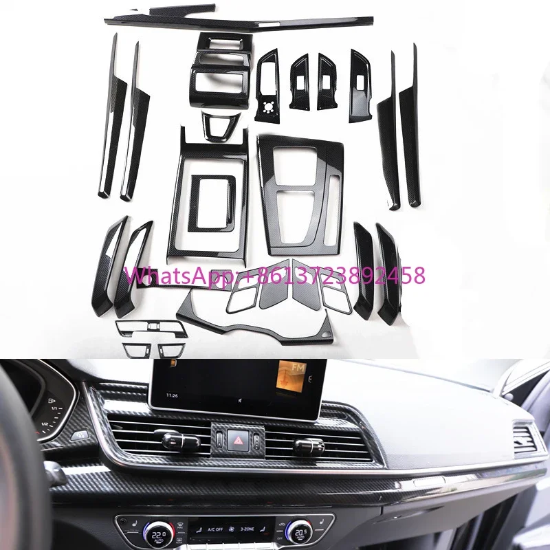 

Carbon Fiber Car Interior Accessories for audi Q5 2018 2019 2020 2021 2022 Gear Panel Dashboard Trims Door Cover Decoration Part
