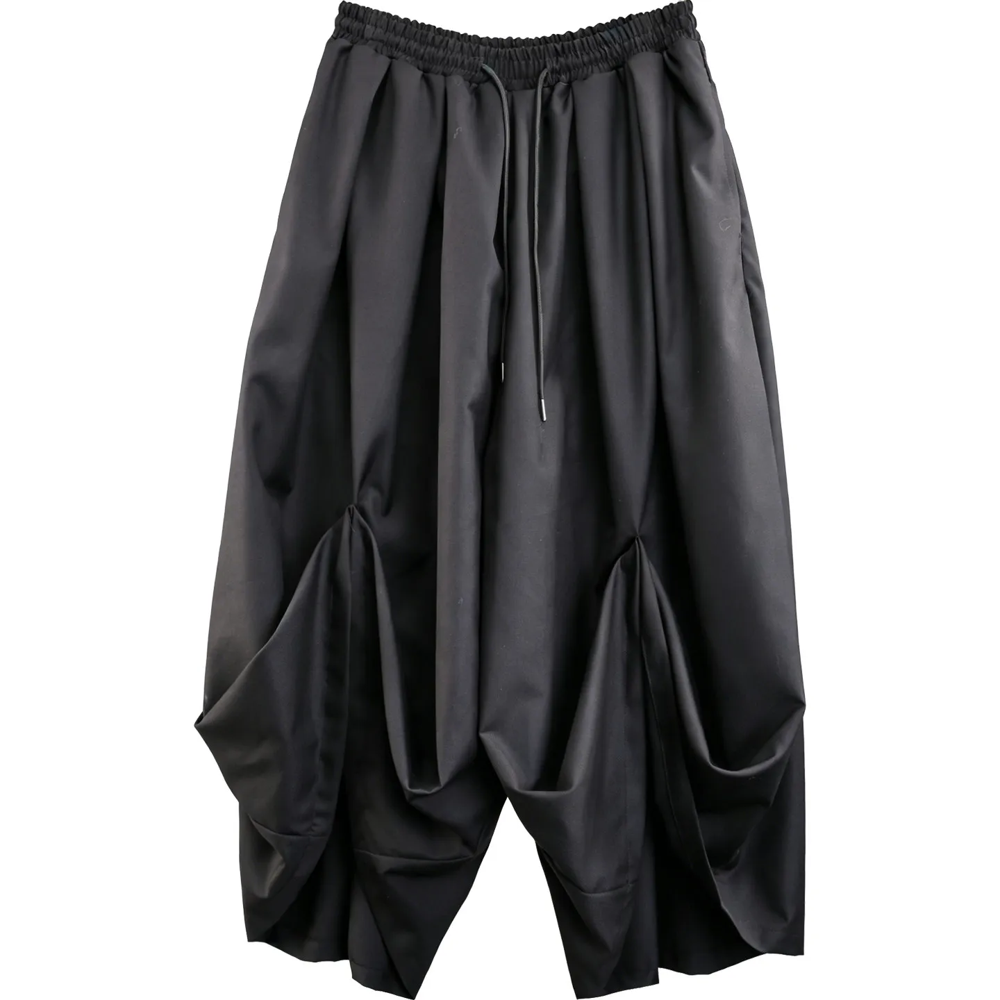 Dark Style Three-Dimensional Deconstruction Pleated Design Culottes Men's Ninth Pants Large Size Pants Wide Leg Pants Fashion