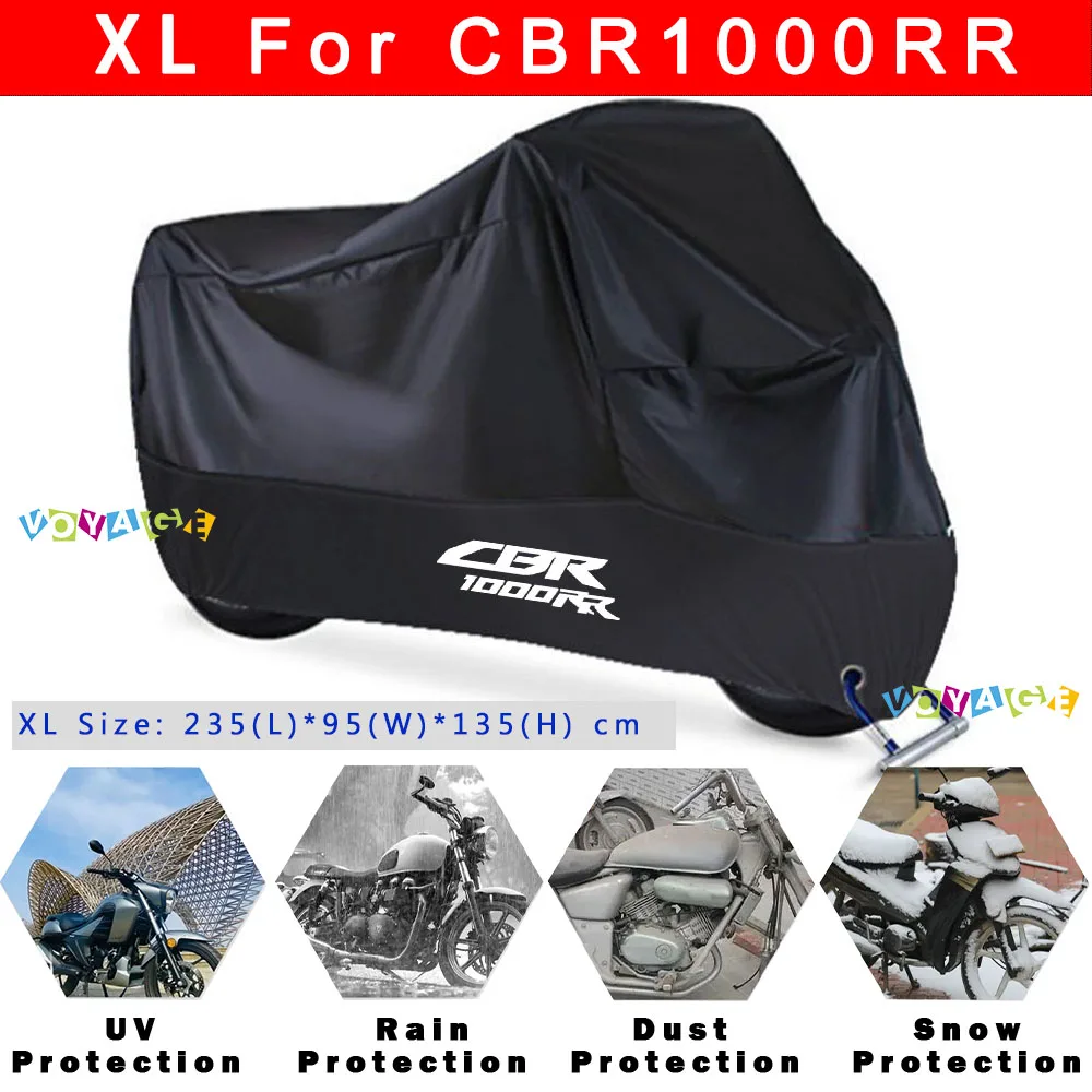 

For Honda CBR1000RR 1000RR 1000 Rain Cover Waterproof Dustproof Outdoor Motorcycle Cover Wear-Resistant Fabric Accessories