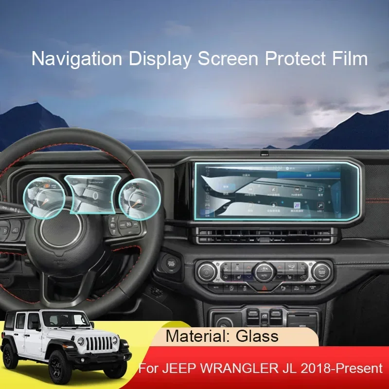 

For JEEP WRANGLER JL 2018-Present Car GPS Navigation Screen Protect Tempered Film Auto Dashboard Display TPU Sticker Accessories