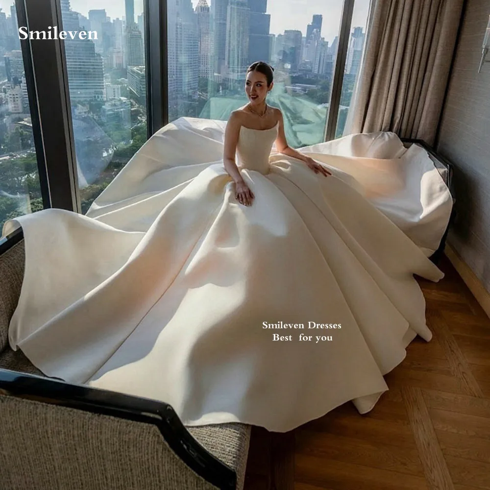 Smileven Princess Wedding Dresses Ball Gown Strapless Vestido de novia Sleeveless Wedding Gowns Customized