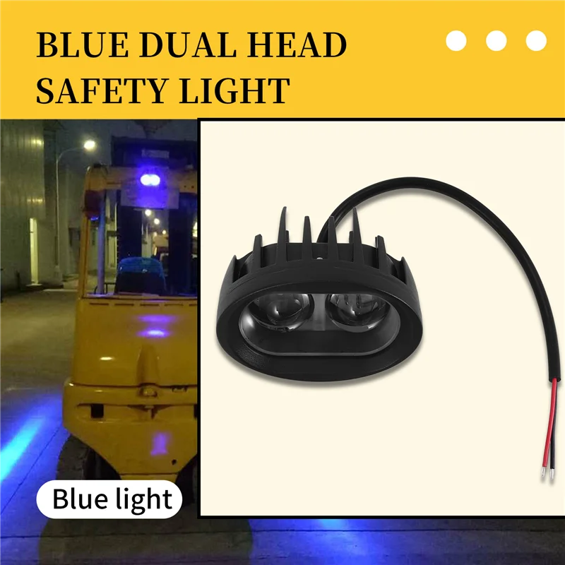 

A22E-10V-80V Vehicle Blue LED Warning Signal Lamp Forklift Truck Work Spot Safety Light Car 20W Industrial Safety Lamp