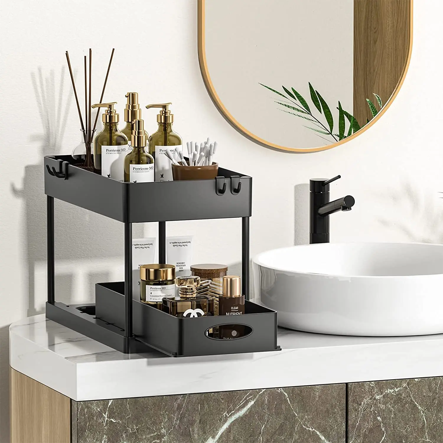 Under Sink Organizer 2 Tier Bathroom Organizer Bath Collection Baskets Under Sink Drawer Storage Shelves For Bathroom Accessory