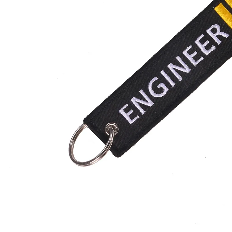 1 Piece Embroidered Key Chain Engineer Tag Birthday Gift Pendant Keyring Key Holder For Boys