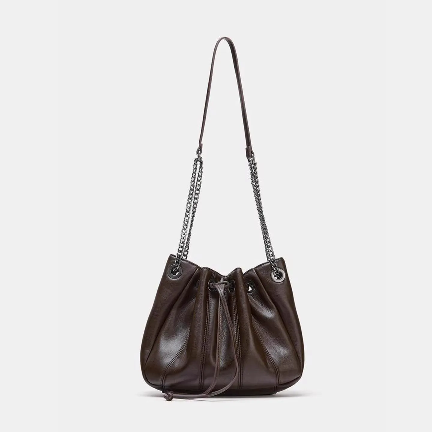 

New Vintage Messenger Handbags pu Leather Drawstring Bag Women's Shoulder Bag Large Capacity Tote Bag Armpit Women's bags