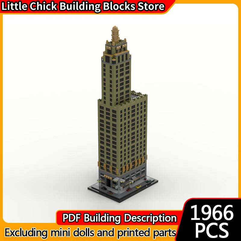 

City Street View Model MOC Building Bricks American Retro Building Modular Technology Children Holiday Gifts Assemble Toys Suit