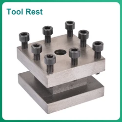 Square Tool Post Rest Metal Holder, Lathe Spare Parts For WM210V-212, BHC210, HS210, JY210V, CTC210