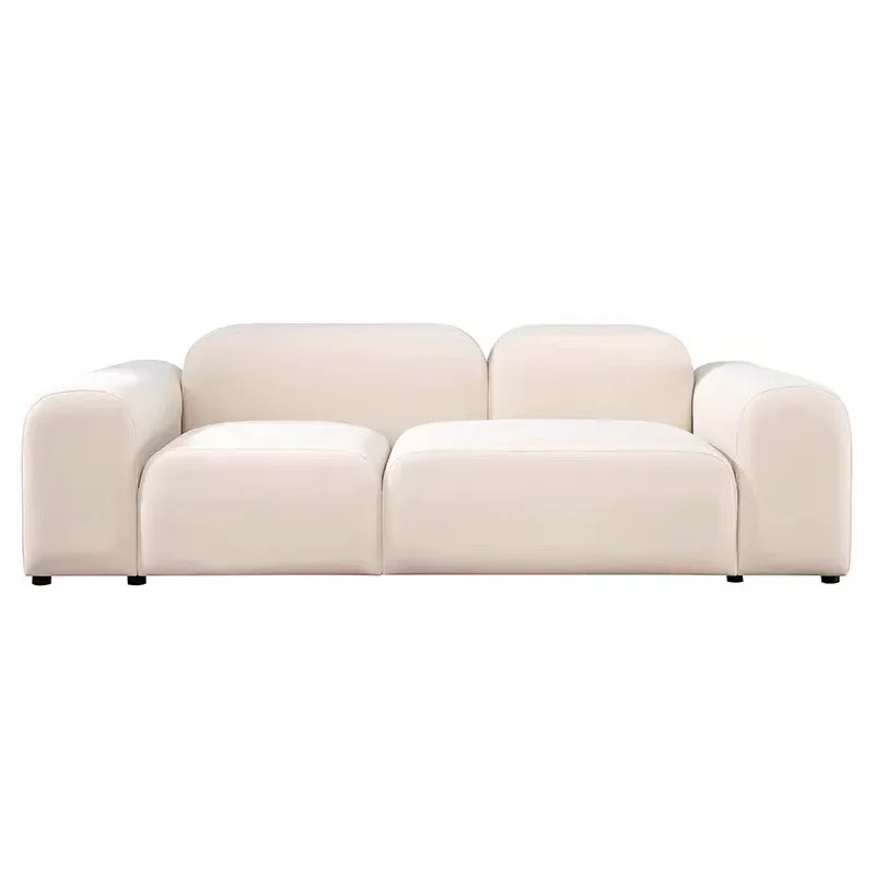 

Nordic white fabric ins modern art creative deformation combination sofa tofu imitation combination three-person sofa