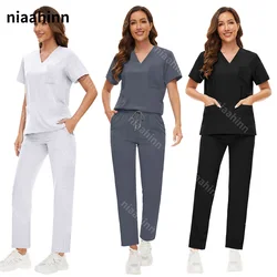 Multicolor Pet Grooming Working Clothes Beauty Salon Lab Workwear Nursing Uniforms Pet Clinic Veterinary Scrub Uniform Wholesale