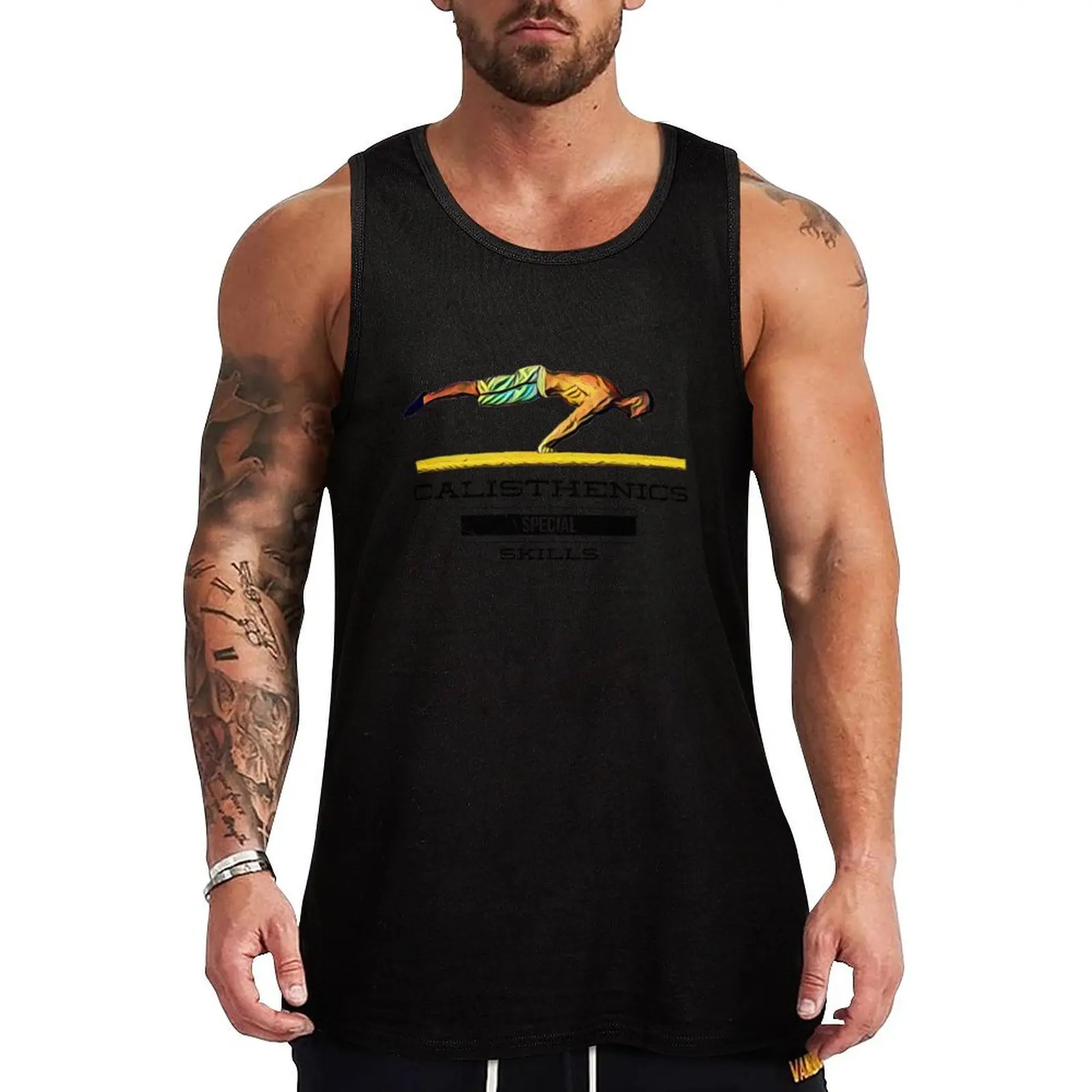 Camiseta de diseño de calistenia para hombre, camiseta sin mangas, ropa de gimnasio