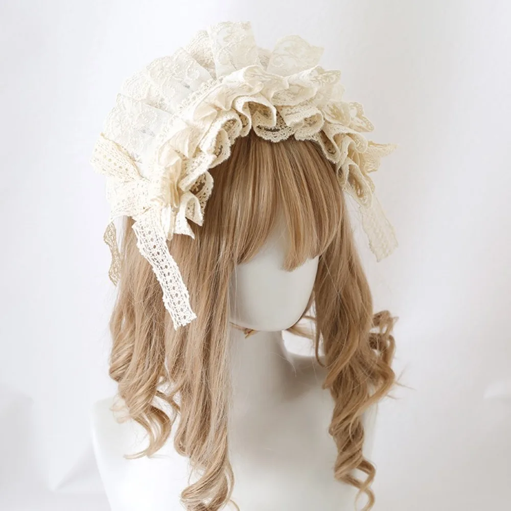 

Y2K Aesthetic Lace Bow Lolita Headband Handmade Lace Embroidery Design Bow Hairband Sweet Bow Hair Accessories Cosplay Events
